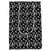 ヨガポーズパターン01.bx4.ブラックBG ミディアムペーパーバッグ (裏面)