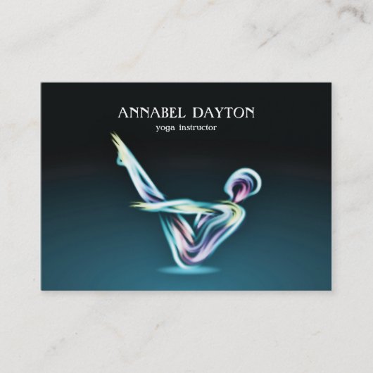 ヨガポーズモダンカラフル 名刺 (正面)