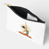 ヨガポーズモノリント自然ーン | アクセサリーポーチ (見開き)