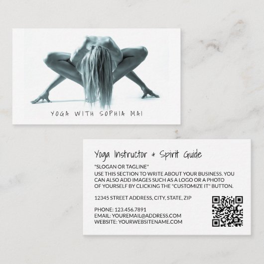 ヨガポーズヨガインストラクター名刺 名刺 (正面/裏面)