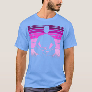 ヨガポーズレトロヴィンテージサンセット21 Tシャツ