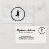 ヨガポーズロゴ |テクスチャの背景 名刺 (正面/裏面)