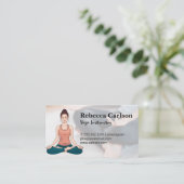 ヨガポーズロゴ | 座禅をする女性 名刺 (スタンド正面)