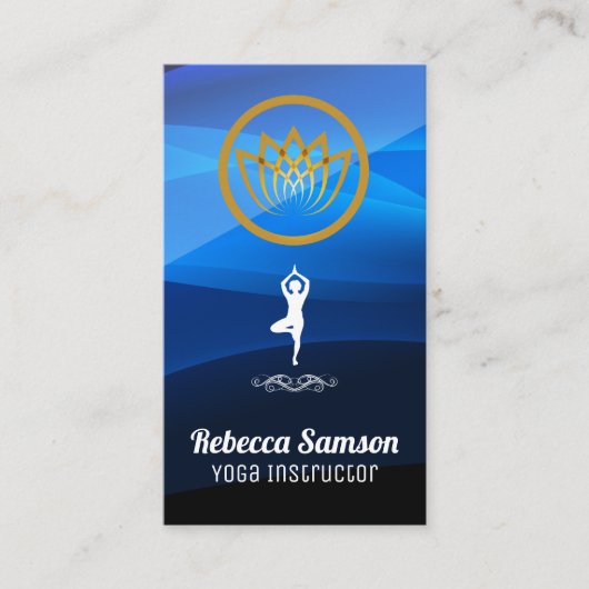 ヨガポーズロゴ | Lotus Flower 名刺 (正面)