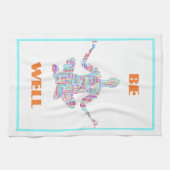 ヨガポーズワードクラパーソナライズされたウ キッチンタオル (横)