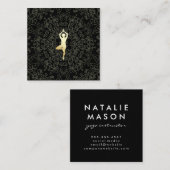 ヨガポーズ自然パターン スクエア名刺 (正面/裏面)