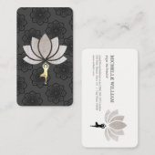 ヨガポーズ蓮の花模様 名刺 (正面/裏面)