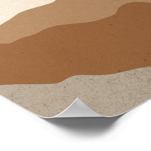 ヨガポーズ金ゴールドムーンモダン抽象芸術禅 ポスター (角)