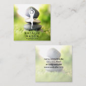 ヨガポーズ |バランスの取れた石 スクエア名刺 (正面/裏面)