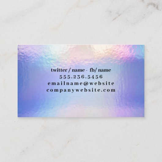 ヨガポーズ | パステル虹色の背景 名刺 (裏面)