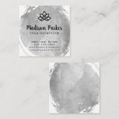 ヨガポーズ |ブラシ付き水彩 | Lotus Flower スクエア名刺 (正面/裏面)