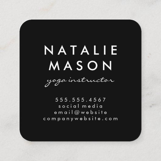 ヨガポーズ | ヨガインストラクター スクエア名刺 (裏面)