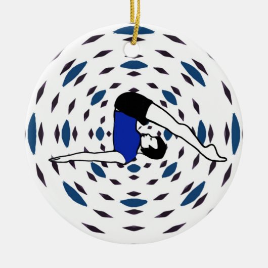 ヨガポーズ-ヨガクリスマスオーナメント セラミックオーナメント (正面)