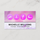 ヨガポーズ |水彩大理石背景 名刺 (正面)
