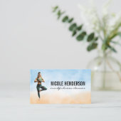 ヨガポーズ | 瞑想 | 健康フィットネス 名刺 (スタンド正面)