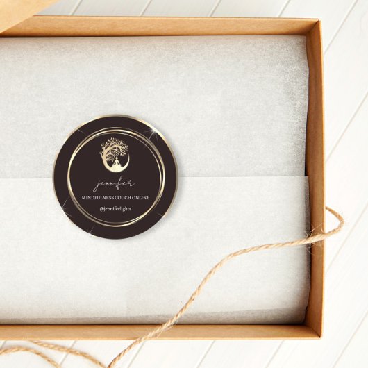 ヨガマインドフルセラピストソファ金ゴールド白黒 ラウンドシール