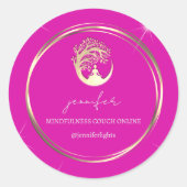 ヨガマインドフルネスセラピストソフオンラインピンク ラウンドシール (正面)