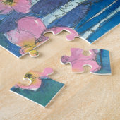 ヨガマウンテンポーズウルフクロウサンムーンインディゴナイト ジグソーパズル (側面)