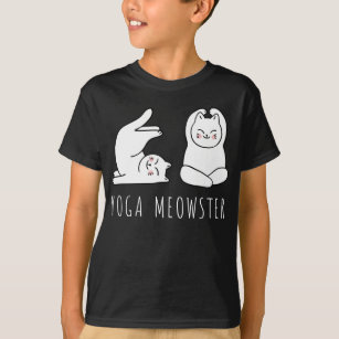 ヨガマスター猫好きおもしろい瞑想 Tシャツ