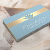 ヨガマッサージセラピーモダンブルーロータスフラワー 名刺