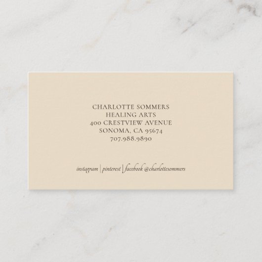 ヨガマッサージメーンディヘンナハンズビジネスカード 名刺 (裏面)