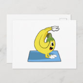 ヨガマットでのヨガのバナナ ポストカード (正面/裏面)