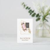 *~*ヨガマットヨガインストラクターポリゴングリッター金ゴールド 名刺 (スタンド正面)