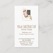 *~*ヨガマットヨガインストラクター金ゴールドグリッターポリゴン 名刺 (裏面)