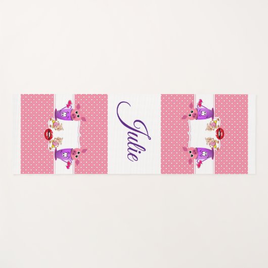 ヨガマットヨガピンクピッグズ水玉模様 ヨガマット (正面(横))