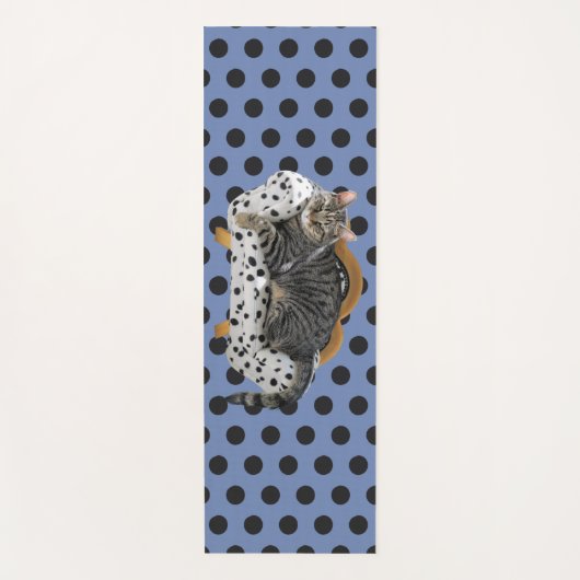 ヨガマットレイジーキャット水玉模様 ヨガマット (正面)