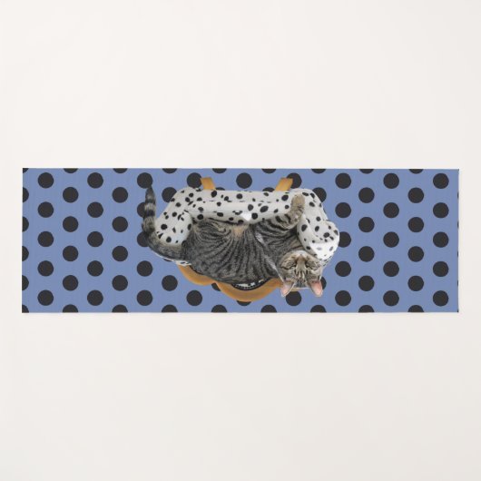 ヨガマットレイジーキャット水玉模様 ヨガマット (正面(横))