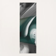 ヨガマット抽象芸術アートブラックグリーンエメラルド