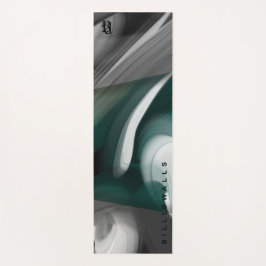 ヨガマット抽象芸術アートブラックグリーンエメラルド ヨガマット