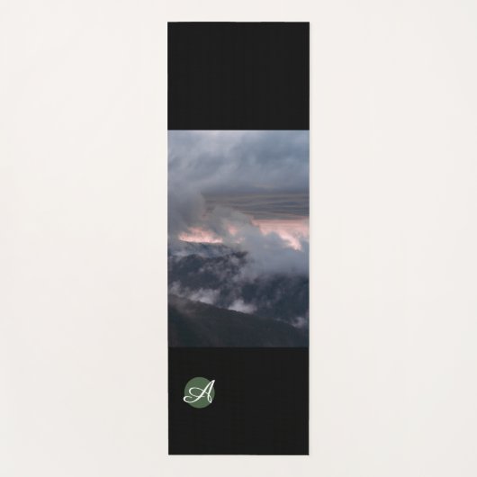ヨガマット雲及び星パーソナライズされたイニシャル ヨガマット (正面)