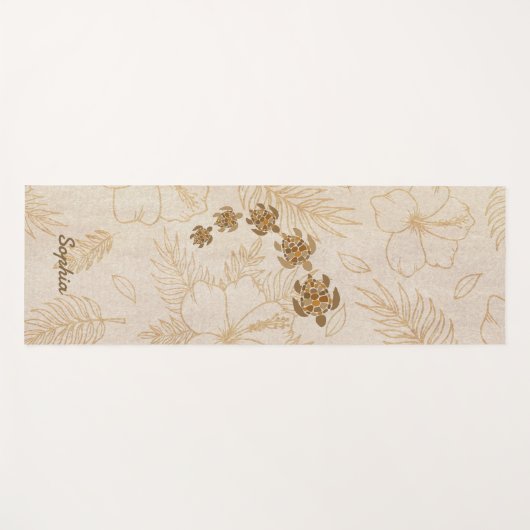 ヨガマッパーソナライズされたトメディテーションハワイウミガメ ヨガマット (正面(横))