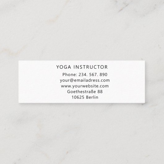 ヨガマッモダンサージウェルネスビジネスセンターベリ スキニー名刺 (裏面)