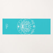 ヨガマパーソナライズされたットメディテーションターコイズ ヨガマット (正面(横))