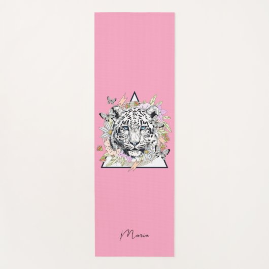 ヨガマパーソナライズされたット名前をカスタムするホワイトタイガー ヨガマット (正面)