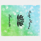 ヨガママナマステデザイン フリースブランケット (正面(横))