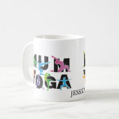 ヨガママ瞑想趣味かわいいママ コーヒーマグカップ (正面左)