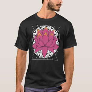 ヨガマンダラフローラフラクタル幾何学Boho Lotus Fl Tシャツ