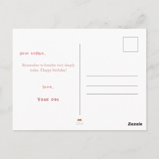 ヨガミおもしろいテーションキャットカイトアニマル誕生日 ポストカード (裏面)