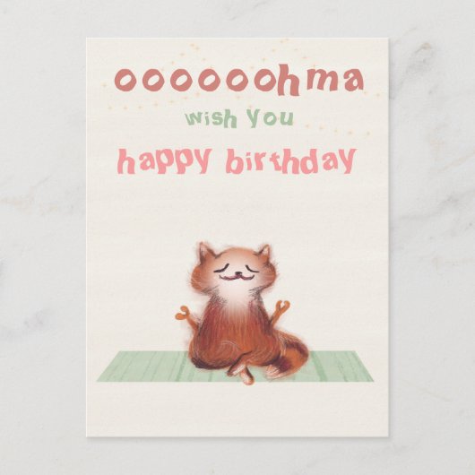 ヨガミおもしろいテーションキャットカイトアニマル誕生日 ポストカード (正面)