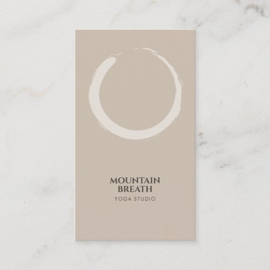 ヨガミニマル円草丸モチーフTAUPE 名刺 (正面)