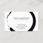 ヨガミニマル黒白エンソサークルモチーフ 名刺 (裏面)