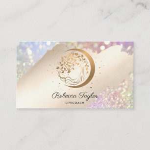 ヨガムーントレンディーライフコーチツリー生命金ゴールドbusi 名刺