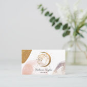 ヨガムーントレンディーライフコーチツリー生命金ゴールドbusi 名刺 (スタンド正面)