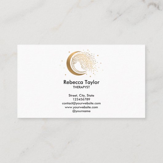 ヨガムーントレンディーライフコーチWILLOW Wtree金ゴールドバス 名刺 (裏面)