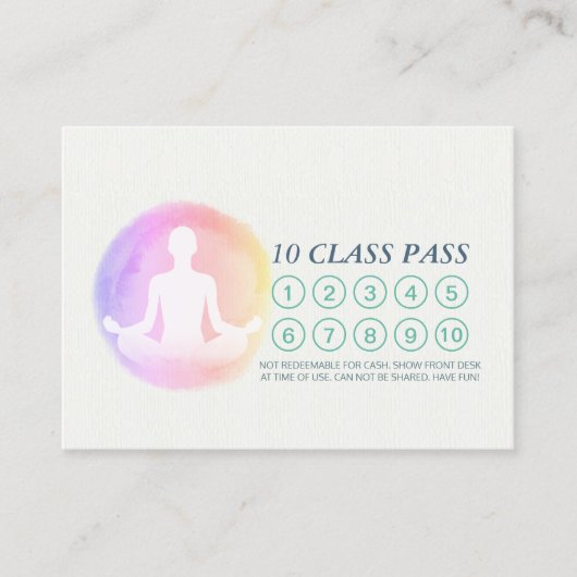 ヨガメディテーションインストラクタークラスパスアポイントメント ロイヤリティカード (正面)