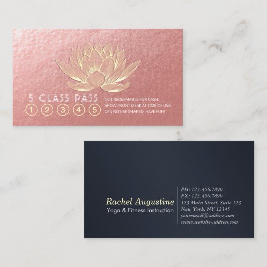 ヨガメディテーションインストラクタークラスパスロイヤリティ ロイヤリティカード (正面/裏面)